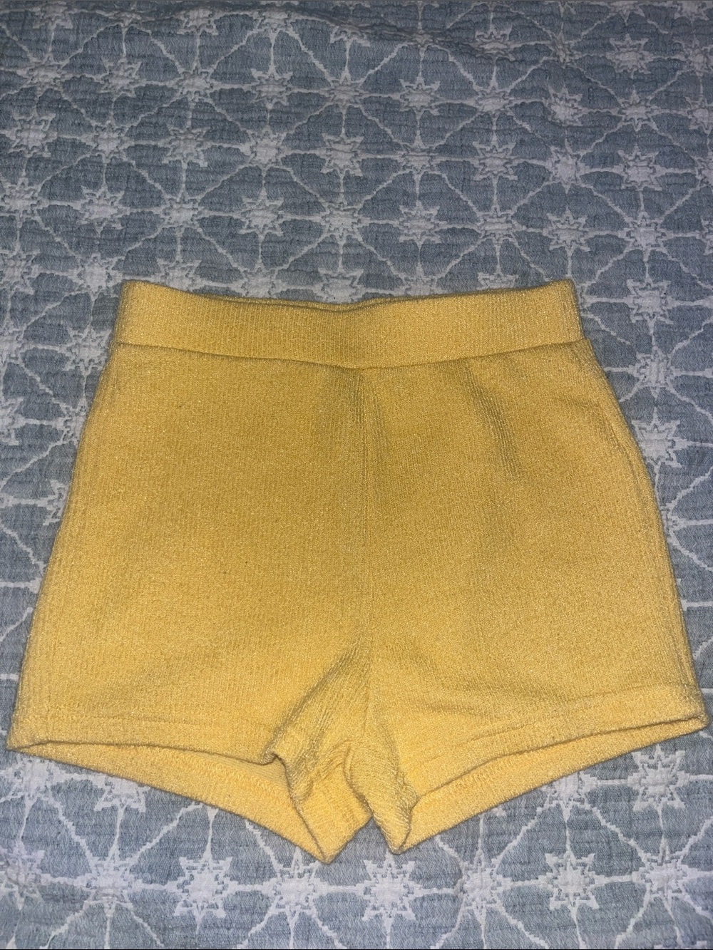 Yellow Women’s High-Waist Knit Shorts